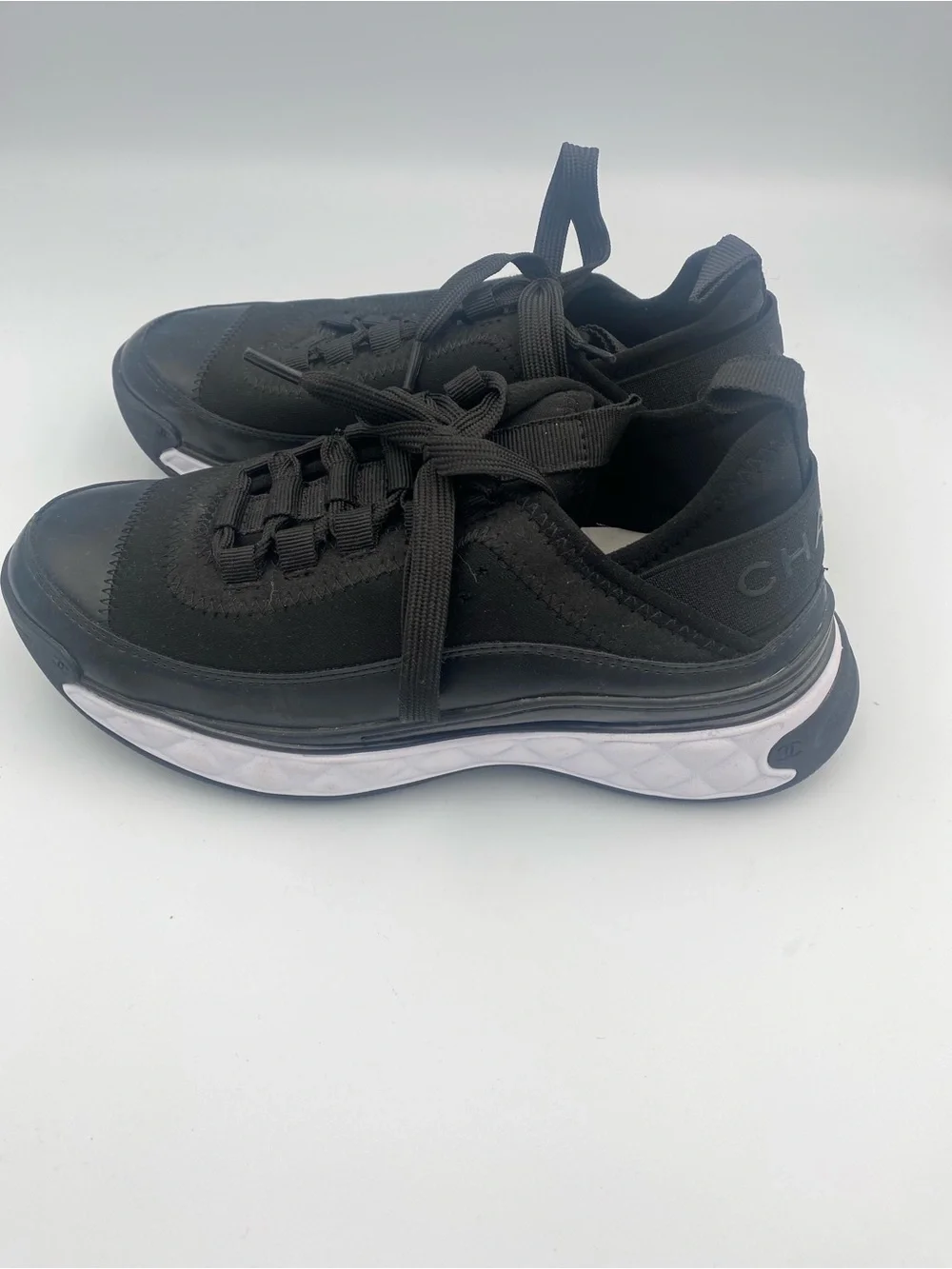 CHANEL Black and White Women's Sneakers